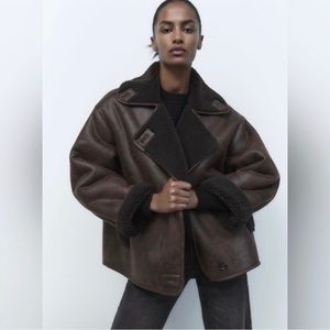 Zara Brown Sherpa Coat